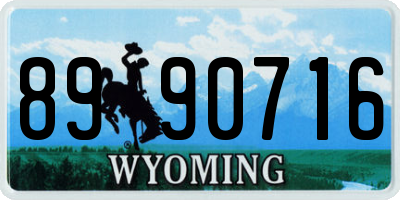 WY license plate 8990716
