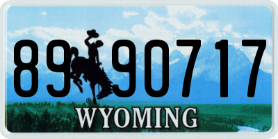 WY license plate 8990717