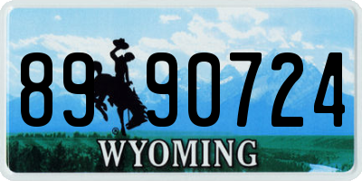 WY license plate 8990724