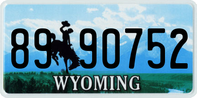 WY license plate 8990752