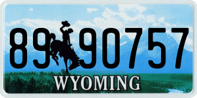 WY license plate 8990757