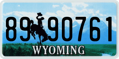 WY license plate 8990761