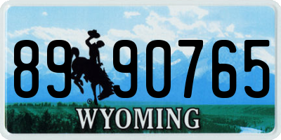 WY license plate 8990765