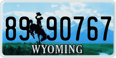 WY license plate 8990767