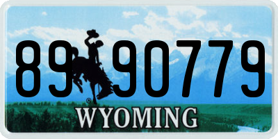 WY license plate 8990779