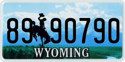 WY license plate 8990790