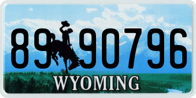 WY license plate 8990796