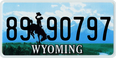 WY license plate 8990797