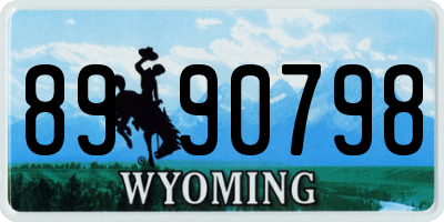 WY license plate 8990798