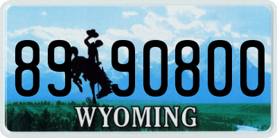WY license plate 8990800