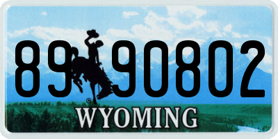 WY license plate 8990802