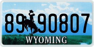 WY license plate 8990807