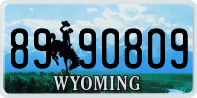 WY license plate 8990809