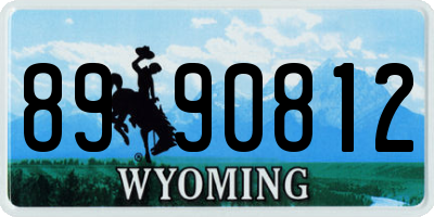 WY license plate 8990812