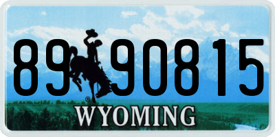 WY license plate 8990815