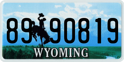 WY license plate 8990819