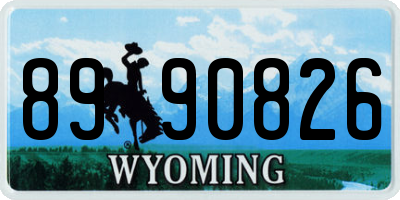 WY license plate 8990826