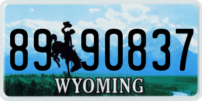 WY license plate 8990837