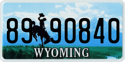 WY license plate 8990840