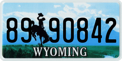 WY license plate 8990842