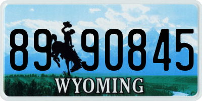 WY license plate 8990845