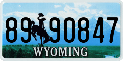 WY license plate 8990847