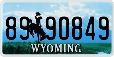 WY license plate 8990849