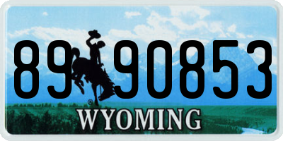 WY license plate 8990853