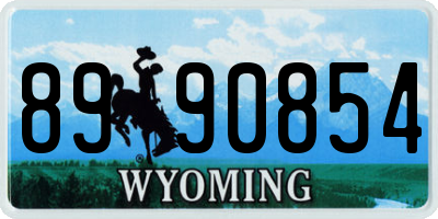 WY license plate 8990854