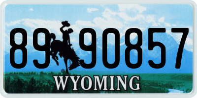 WY license plate 8990857