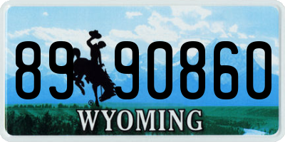WY license plate 8990860