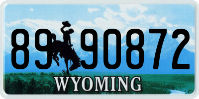 WY license plate 8990872