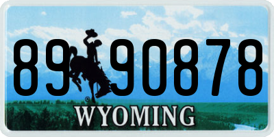 WY license plate 8990878