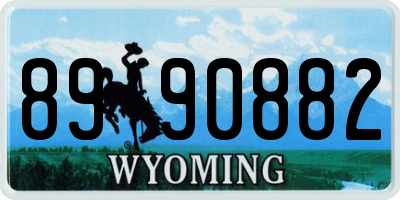 WY license plate 8990882
