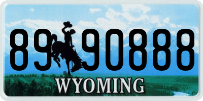 WY license plate 8990888