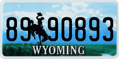 WY license plate 8990893