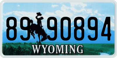 WY license plate 8990894