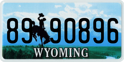 WY license plate 8990896