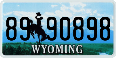 WY license plate 8990898