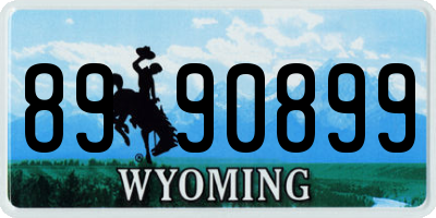 WY license plate 8990899