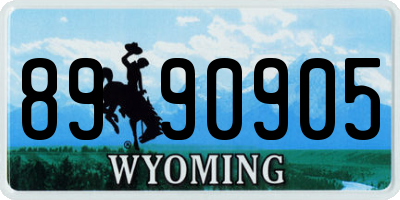 WY license plate 8990905