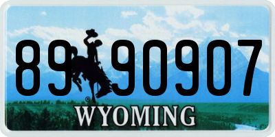 WY license plate 8990907