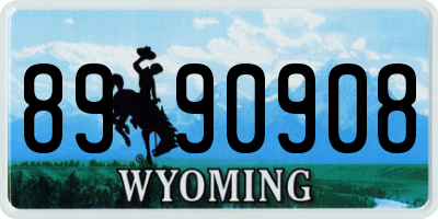 WY license plate 8990908