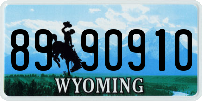 WY license plate 8990910