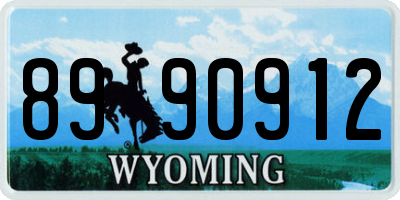 WY license plate 8990912