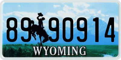 WY license plate 8990914