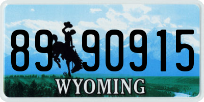 WY license plate 8990915