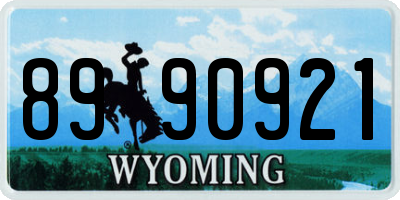 WY license plate 8990921