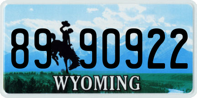 WY license plate 8990922