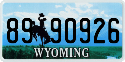WY license plate 8990926